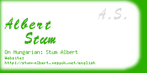 albert stum business card